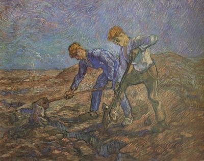 Vincent Van Gogh Two Peasants Digging (nn04)